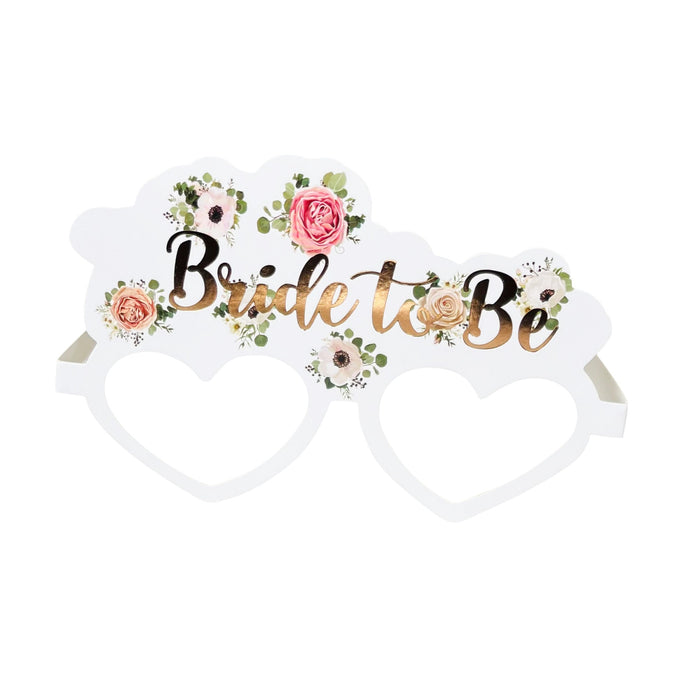 16 Pink Floral Team Bride Hen Party Card Glasses and 1x Bride to Be