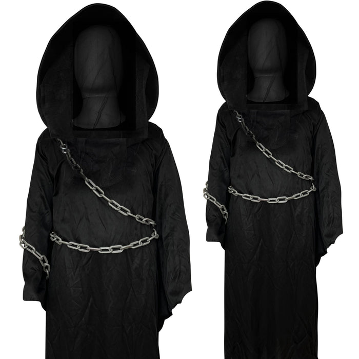 Childrens Kids Boys Girls Grim Reaper Death Fancy Dress Costume 7-12 Years