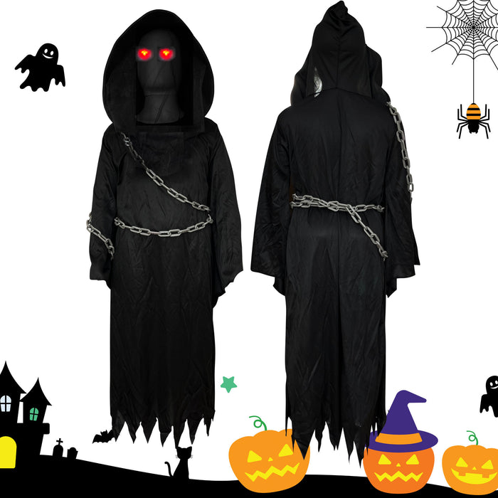 Childrens Kids Boys Girls Glaring Grim Reaper Death Fancy Dress Costume, Eyes and Scythe