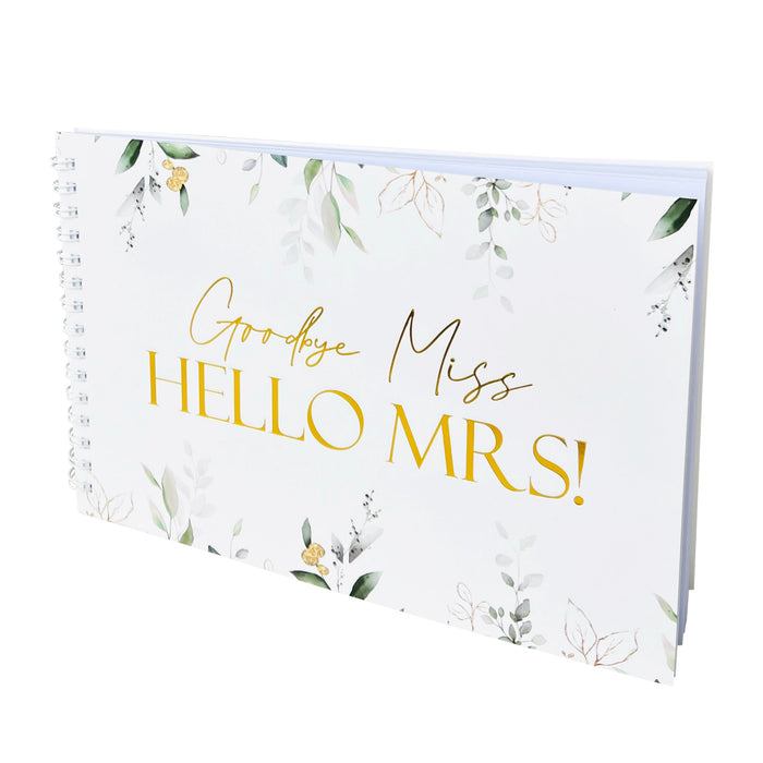 Hen Party Guestbook Goodbye Miss Hello Mrs Botanical themed