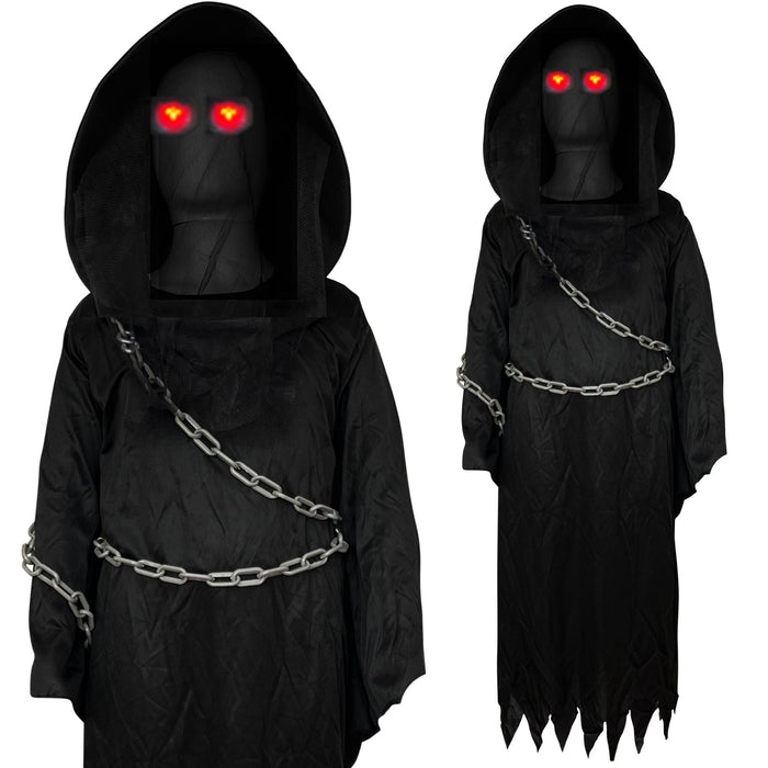 Childrens Kids Boys Girls Glaring Grim Reaper Death Fancy Dress Costume, Eyes and Scythe