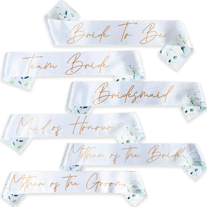 Hen Party Sashes Botanical Sage Green Floral