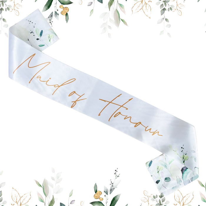 Hen Party Sashes Botanical Sage Green Floral