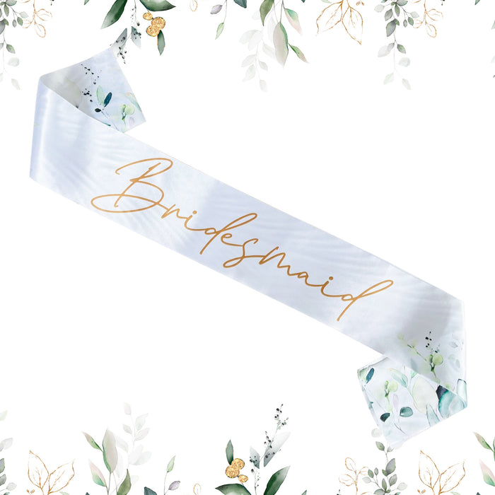 Hen Party Sashes Botanical Sage Green Floral