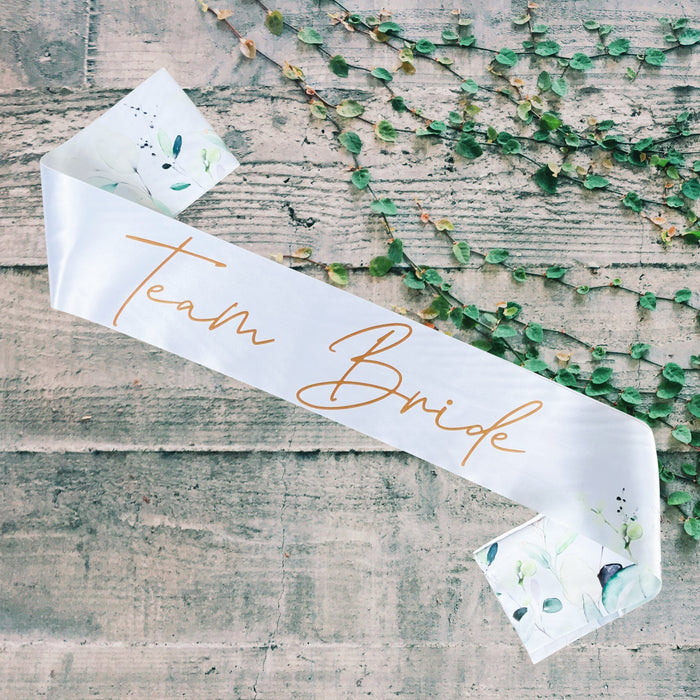 Hen Party Sashes Botanical Sage Green Floral