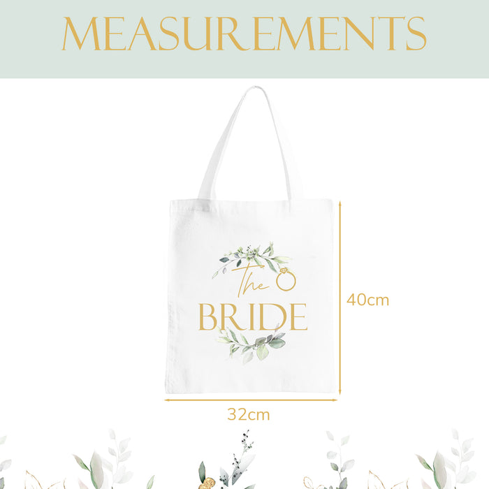 Botanical The Bride Gift Set - Spa Robe Slippers Makeup Bag & Tote Bag