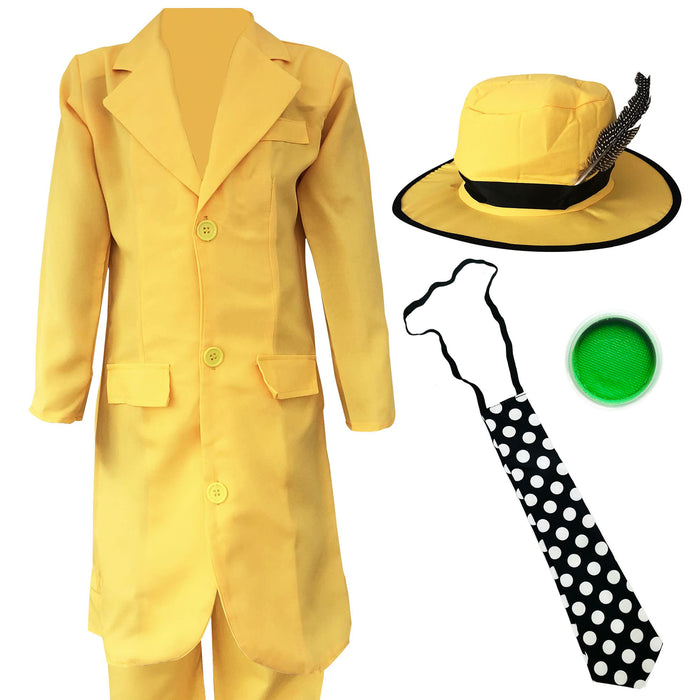 Childrens Kids Yellow Suit Mask Fancy Dress Costume