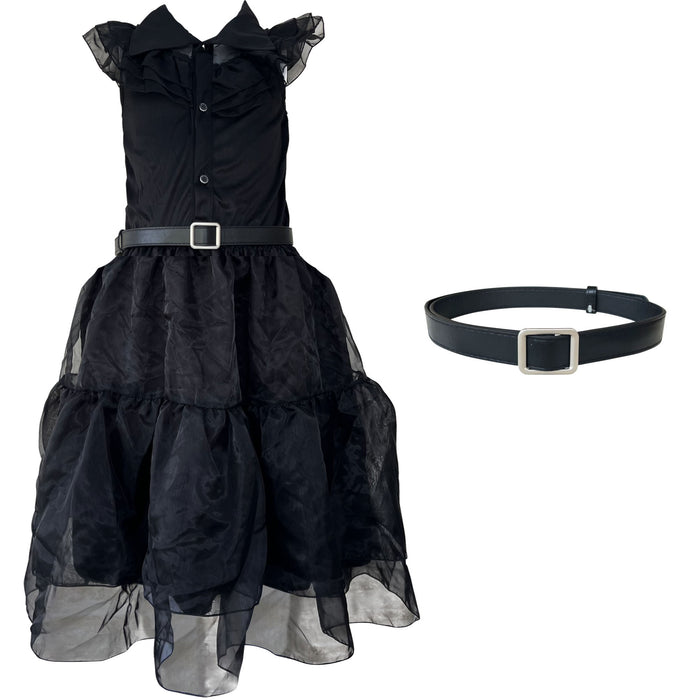 Childrens Kids Girls Scary Daughter Gothic Family Lace Dress Fancy Dress Costume 7-12 Years