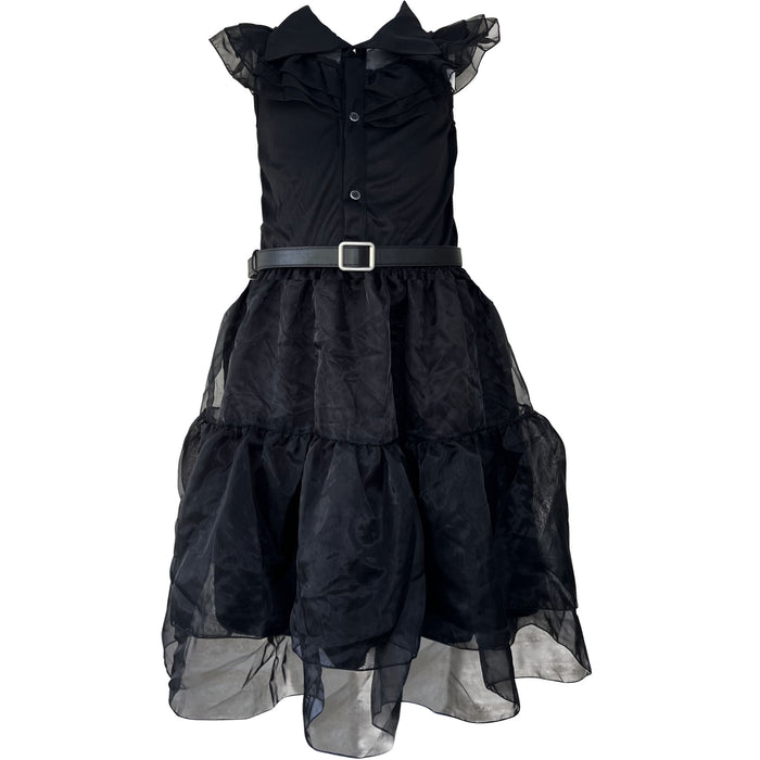 Childrens Kids Girls Scary Daughter Gothic Family Lace Dress Fancy Dress Costume 7-12 Years