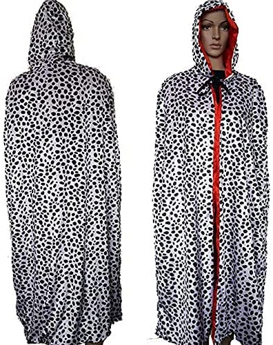 Ladies Dalmatian Fancy Dress Costume (Cape, Wig, Long Holder, Red Gloves)