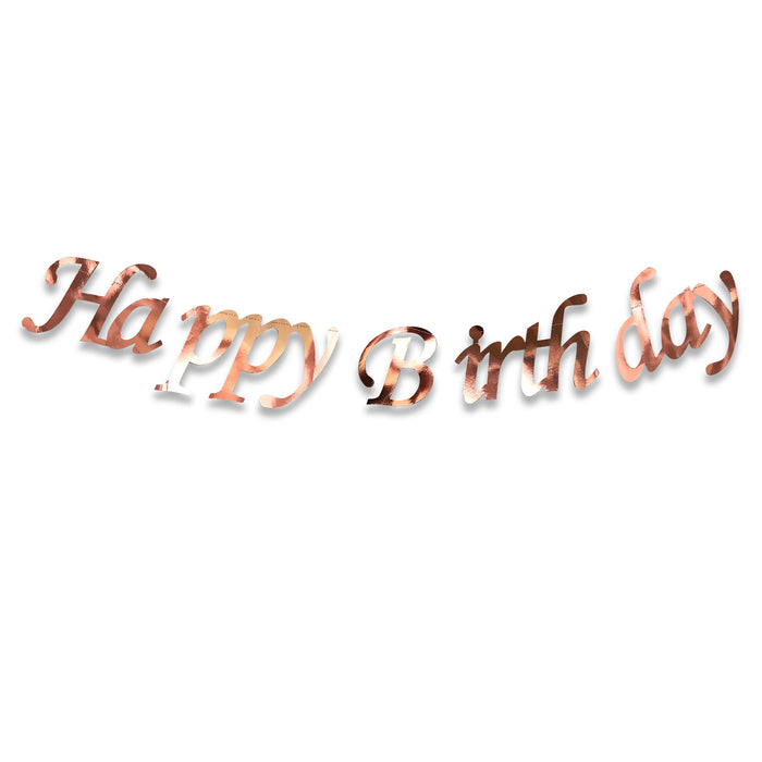 Rose Gold Foil Happy Birthday Banner