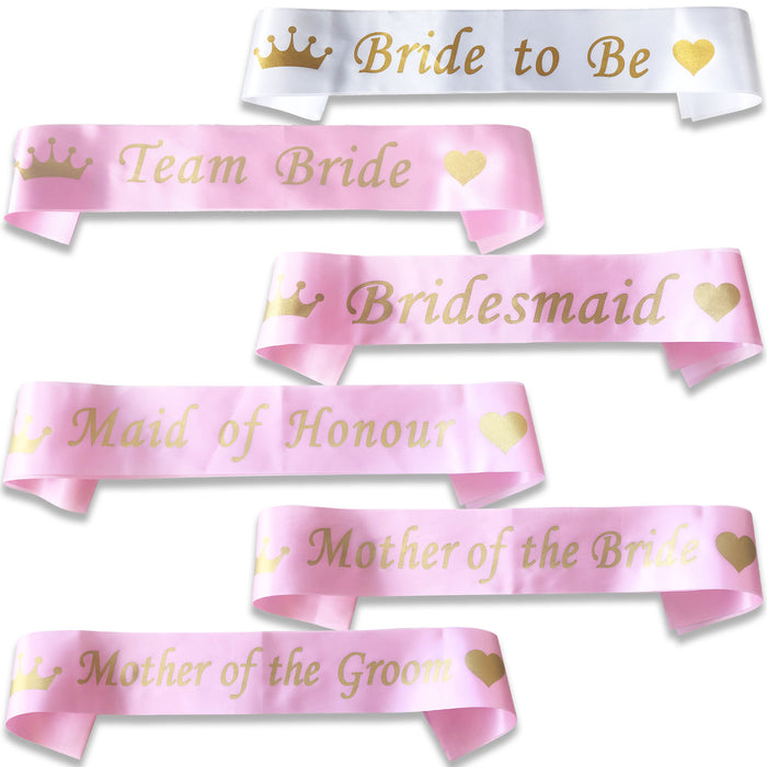 Hen Party Sashes Light Pink and Gold