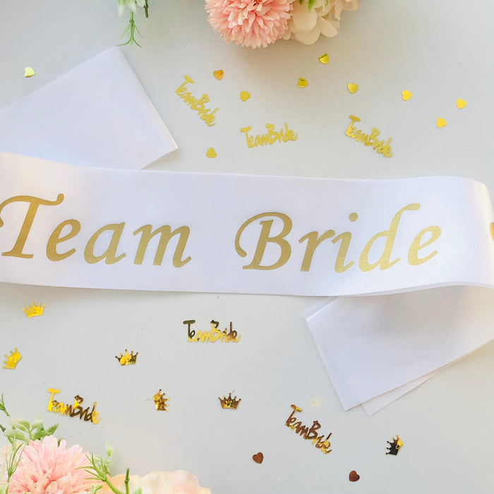 Hen Party Sashes White and Gold