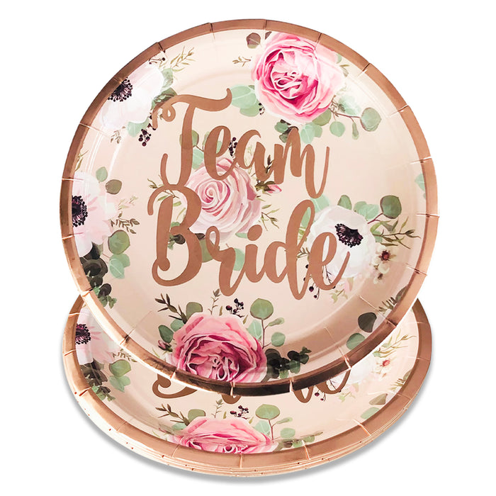 8x Hen Party Team Bride Paper Dinner Plates 9 inch