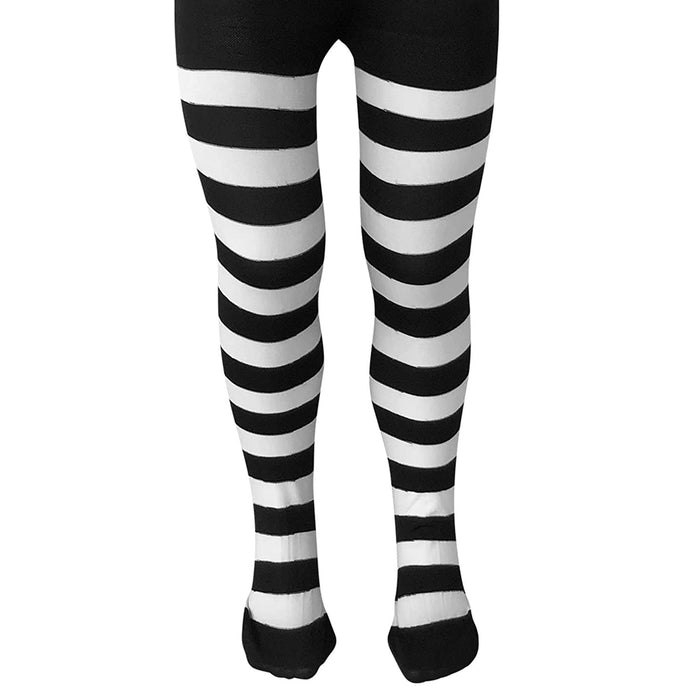 Childrens Kids Girls 4 Piece Striped Witch Fancy Dress Costume World Book Day (Cape,Hat,Tie,Tights)